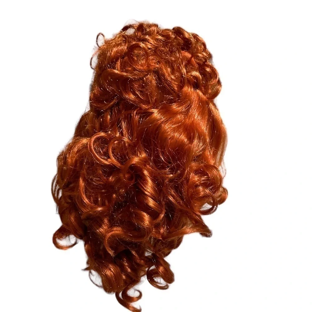 Red Synthetic Curly Hair with Bangs Cosplay Halloween Little Mermaid Ariel